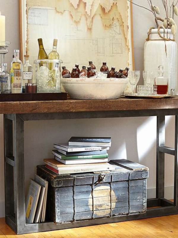 Стол консольный в стиле лофт GES-409 купить Стол консольный в стиле лофт GES-409